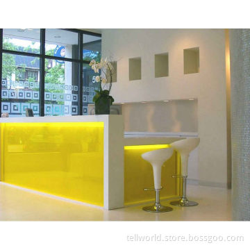 Tw Beautiful Design Corian Artificial Marble Commercial LED Reception Counter (TW-MART-114)